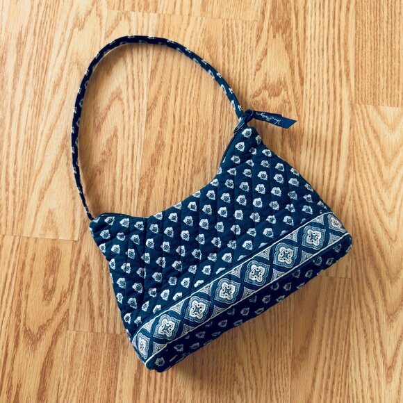 Vera Bradley Shoulder Bag 9x7in Retired Spring 2005 Nantucket Navy Pattern Blue - Picture 15 of 15